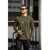 imageCOOFANDY Mens Cotton Hipster Hip Hop Longline Crewneck T Shirts Casual Long Sleeve Tees Curved Hem Gym ShirtsOne Piece Army Green