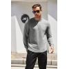 imageCOOFANDY Mens Cotton Hipster Hip Hop Longline Crewneck T Shirts Casual Long Sleeve Tees Curved Hem Gym ShirtsOne Piece Dark Grey