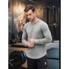 imageCOOFANDY Mens Cotton Hipster Hip Hop Longline Crewneck T Shirts Casual Long Sleeve Tees Curved Hem Gym ShirtsOne Piece Dark Grey