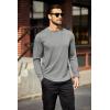 imageCOOFANDY Mens Cotton Hipster Hip Hop Longline Crewneck T Shirts Casual Long Sleeve Tees Curved Hem Gym ShirtsOne Piece Dark Grey