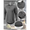 imageCOOFANDY Mens Cotton Hipster Hip Hop Longline Crewneck T Shirts Casual Long Sleeve Tees Curved Hem Gym ShirtsOne Piece Grey