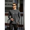imageCOOFANDY Mens Cotton Hipster Hip Hop Longline Crewneck T Shirts Casual Long Sleeve Tees Curved Hem Gym ShirtsOne Piece Grey