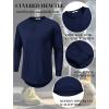 imageCOOFANDY Mens Cotton Hipster Hip Hop Longline Crewneck T Shirts Casual Long Sleeve Tees Curved Hem Gym ShirtsOne Piece Navy Blue