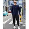 imageCOOFANDY Mens Cotton Hipster Hip Hop Longline Crewneck T Shirts Casual Long Sleeve Tees Curved Hem Gym ShirtsOne Piece Navy Blue