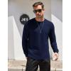 imageCOOFANDY Mens Cotton Hipster Hip Hop Longline Crewneck T Shirts Casual Long Sleeve Tees Curved Hem Gym ShirtsOne Piece Navy Blue