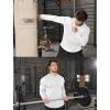 imageCOOFANDY Mens Cotton Hipster Hip Hop Longline Crewneck T Shirts Casual Long Sleeve Tees Curved Hem Gym ShirtsOne Piece White