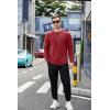 imageCOOFANDY Mens Cotton Hipster Hip Hop Longline Crewneck T Shirts Casual Long Sleeve Tees Curved Hem Gym ShirtsOne Piece Wine Red