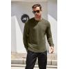 imageCOOFANDY Mens Cotton Hipster Hip Hop Longline Crewneck T Shirts Casual Long Sleeve Tees Curved Hem Gym ShirtsTwo Pack Black  Army Green