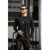 imageCOOFANDY Mens Cotton Hipster Hip Hop Longline Crewneck T Shirts Casual Long Sleeve Tees Curved Hem Gym ShirtsTwo Pack Black  Black
