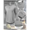 imageCOOFANDY Mens Cotton Hipster Hip Hop Longline Crewneck T Shirts Casual Long Sleeve Tees Curved Hem Gym ShirtsTwo Pack Black  Grey