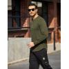 imageCOOFANDY Mens Cotton Hipster Hip Hop Longline Crewneck T Shirts Casual Long Sleeve Tees Curved Hem Gym ShirtsTwo Pack Black  Olive