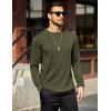 imageCOOFANDY Mens Cotton Hipster Hip Hop Longline Crewneck T Shirts Casual Long Sleeve Tees Curved Hem Gym ShirtsTwo Pack Black  Olive