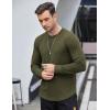 imageCOOFANDY Mens Cotton Hipster Hip Hop Longline Crewneck T Shirts Casual Long Sleeve Tees Curved Hem Gym ShirtsTwo Pack Black  Olive