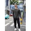 imageCOOFANDY Mens Cotton Hipster Hip Hop Longline Crewneck T Shirts Casual Long Sleeve Tees Curved Hem Gym ShirtsTwo Pack Dark Grey  Navy