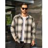 imageCOOFANDY Mens Flannel Shirts Casual Button Down Plaid Shirt Jacket Long Sleeve Fleece ShacketBlackbeige Plaid