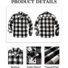 imageCOOFANDY Mens Flannel Shirts Casual Button Down Plaid Shirt Jacket Long Sleeve Fleece ShacketBlackwhite Plaid