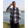 imageCOOFANDY Mens Flannel Shirts Casual Button Down Plaid Shirt Jacket Long Sleeve Fleece ShacketBlue Plaid