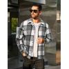 imageCOOFANDY Mens Flannel Shirts Casual Button Down Plaid Shirt Jacket Long Sleeve Fleece ShacketBlue Plaid
