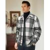imageCOOFANDY Mens Flannel Shirts Casual Button Down Plaid Shirt Jacket Long Sleeve Fleece ShacketBlue Plaid