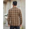 imageCOOFANDY Mens Flannel Shirts Casual Button Down Plaid Shirt Jacket Long Sleeve Fleece ShacketBrownwhite Plaid