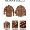 imageCOOFANDY Mens Flannel Shirts Casual Button Down Plaid Shirt Jacket Long Sleeve Fleece ShacketBrownwhite Plaid