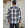 imageCOOFANDY Mens Flannel Shirts Casual Button Down Plaid Shirt Jacket Long Sleeve Fleece ShacketDark Bluewhite Plaid