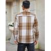 imageCOOFANDY Mens Flannel Shirts Casual Button Down Plaid Shirt Jacket Long Sleeve Fleece ShacketKhakiwhite Plaid