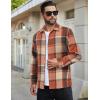 imageCOOFANDY Mens Flannel Shirts Casual Button Down Plaid Shirt Jacket Long Sleeve Fleece ShacketOrangekhaki Plaid