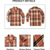 imageCOOFANDY Mens Flannel Shirts Casual Button Down Plaid Shirt Jacket Long Sleeve Fleece ShacketOrangekhaki Plaid