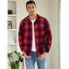imageCOOFANDY Mens Flannel Shirts Casual Button Down Plaid Shirt Jacket Long Sleeve Fleece ShacketRedblack Plaid