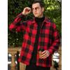 imageCOOFANDY Mens Flannel Shirts Casual Button Down Plaid Shirt Jacket Long Sleeve Fleece ShacketRedblack Plaid
