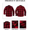 imageCOOFANDY Mens Flannel Shirts Casual Button Down Plaid Shirt Jacket Long Sleeve Fleece ShacketRedblack Plaid