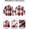 imageCOOFANDY Mens Flannel Shirts Casual Button Down Plaid Shirt Jacket Long Sleeve Fleece ShacketRedwhite Plaid