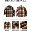 imageCOOFANDY Mens Flannel Shirts Casual Button Down Plaid Shirt Jacket Long Sleeve Fleece ShacketYellowgrey Plaid