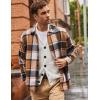 imageCOOFANDY Mens Flannel Shirts Casual Button Down Plaid Shirt Jacket Long Sleeve Fleece ShacketYellowgrey Plaid