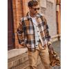 imageCOOFANDY Mens Flannel Shirts Casual Button Down Plaid Shirt Jacket Long Sleeve Fleece ShacketYellowgrey Plaid