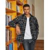 imageCOOFANDY Mens Flannel Shirts Long Sleeve Fleece Plaid Jacket Casual Stylish Button Down Shirts with PocketsBlack