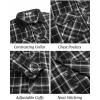 imageCOOFANDY Mens Flannel Shirts Long Sleeve Fleece Plaid Jacket Casual Stylish Button Down Shirts with PocketsBlack