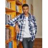 imageCOOFANDY Mens Flannel Shirts Long Sleeve Fleece Plaid Jacket Casual Stylish Button Down Shirts with PocketsBlue