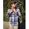 imageCOOFANDY Mens Flannel Shirts Long Sleeve Fleece Plaid Jacket Casual Stylish Button Down Shirts with PocketsBlue