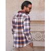 imageCOOFANDY Mens Flannel Shirts Long Sleeve Fleece Plaid Jacket Casual Stylish Button Down Shirts with PocketsBrown