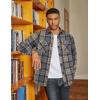 imageCOOFANDY Mens Flannel Shirts Long Sleeve Fleece Plaid Jacket Casual Stylish Button Down Shirts with PocketsGrey