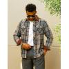 imageCOOFANDY Mens Flannel Shirts Long Sleeve Fleece Plaid Jacket Casual Stylish Button Down Shirts with PocketsGrey