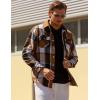 imageCOOFANDY Mens Flannel Shirts Long Sleeve Fleece Plaid Jacket Casual Stylish Button Down Shirts with PocketsKhaki