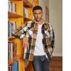 imageCOOFANDY Mens Flannel Shirts Long Sleeve Fleece Plaid Jacket Casual Stylish Button Down Shirts with PocketsKhaki