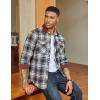 imageCOOFANDY Mens Flannel Shirts Long Sleeve Fleece Plaid Jacket Casual Stylish Button Down Shirts with PocketsNavy