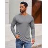 imageCOOFANDY Mens Long Sleeve Tee Shirts Crew Neck TShirt Casual Pullover Basic Tees Soft Stretch TshirtsAthletic Heather