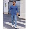 imageCOOFANDY Mens Long Sleeve Tee Shirts Crew Neck TShirt Casual Pullover Basic Tees Soft Stretch TshirtsBlue
