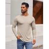 imageCOOFANDY Mens Long Sleeve Tee Shirts Crew Neck TShirt Casual Pullover Basic Tees Soft Stretch TshirtsLight Apricot