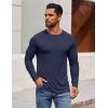 imageCOOFANDY Mens Long Sleeve Tee Shirts Crew Neck TShirt Casual Pullover Basic Tees Soft Stretch TshirtsNavy